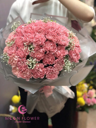 Bó hoa chúc mừng hoa cẩm chướng hồng