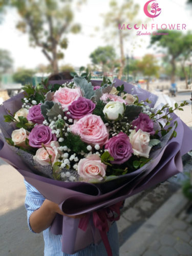 Bó hoa tặng sinh nhật cho phụ nữ hồng PINK OHARA