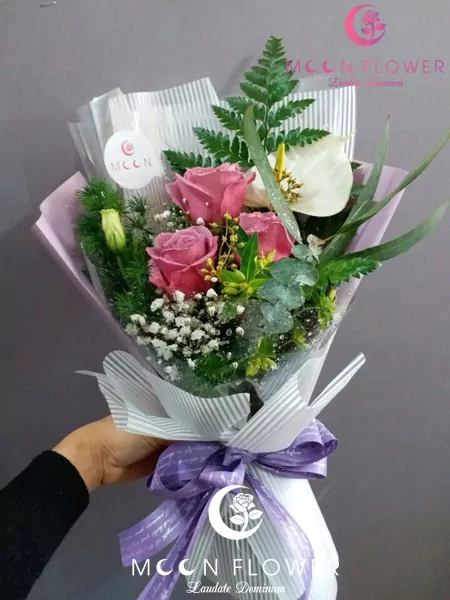 Bó hoa tặng sinh nhật hồng tím nhẹ nhàng