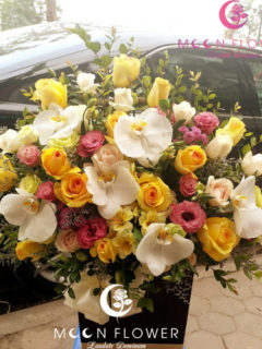 giỏ hoa mừng sinh nhật tại hà nội mầu vàng