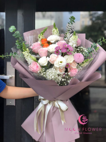 Bó hoa hồng mùa thu điện hoa ngày 20/10 tại Hà Nội
