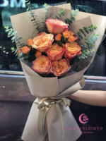 Bó hoa tặng ngày 20/10 hoa hồng cam tình yêu