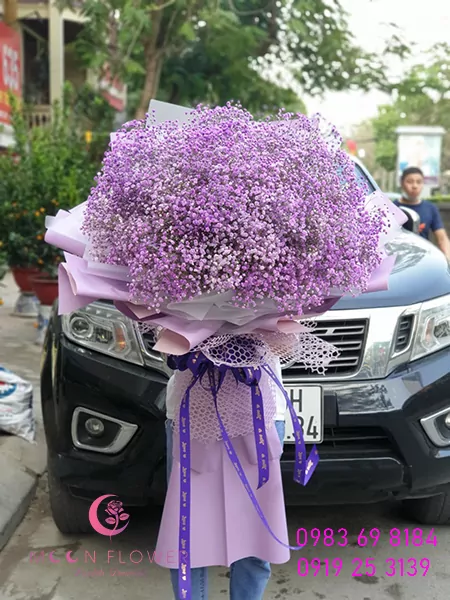 Bó hoa baby tím siêu to khổng lồ - Tình yêu muôn thủa