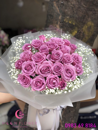 Bó hoa hồng tím thủy chung đằm thắm ngày Valentine