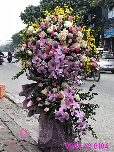 Lẵng hoa chúc mừng sang trọng đẹp VIP - Phát tài