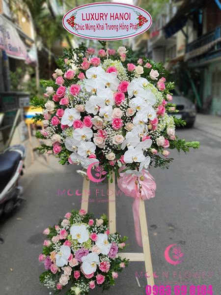 Lẵng hoa chúc mừng khai trương đẹp tại Hà Nội - Shop hoa Moonflower