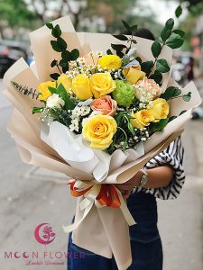 Bó hoa sinh nhật hồng vàng - Tươi Sáng