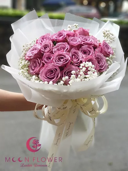 Bó hoa chúc mừng ngày 20/10 hồng tím - Thuỷ Chung