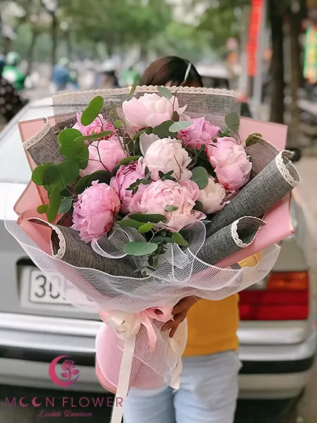 Bó hoa mẫu đơn 10 bông - Thanh Cao