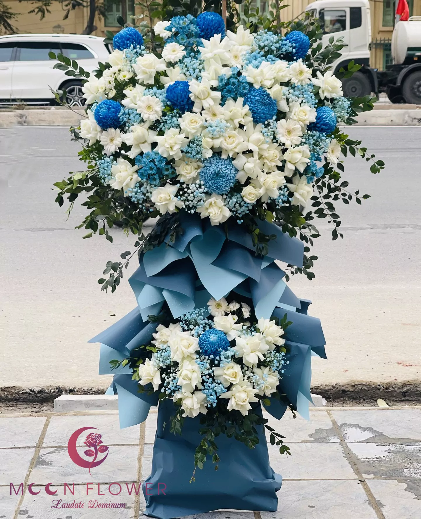 Hoa mừng khai trương màu xanh - Đại phát