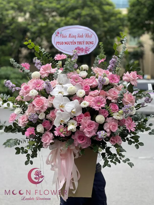 giỏ hoa chúc mừng - Thanh nhã