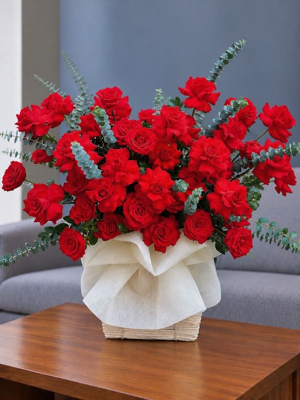 Giỏ hoa hồng Mãi Yêu đẹp lãng mạn mang lời chúc ngọt ngào đến người thương