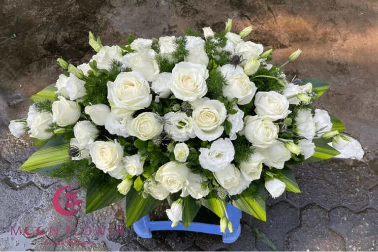 Hoa trên nắp quan tài MSP HQT-006
