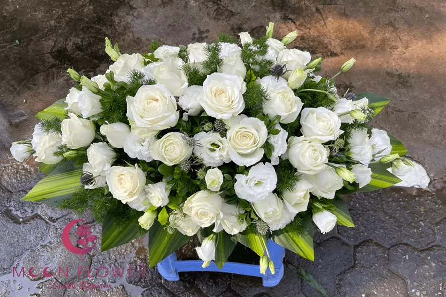 Hoa trên nắp quan tài MSP HQT-006