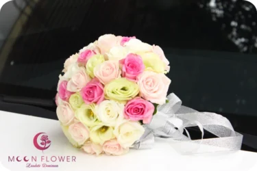 Hoa cầm tay cô dâu (SET2) Xe hoa cưới mầu hồng - Vui Mừng