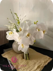 Hoa cầm tay cô dâu (SET8) Xe hoa cưới lan hồ điệp trắng- Sẻ Chia