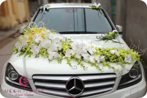 Xe hoa (SET8) Xe hoa cưới lan hồ điệp trắng- Sẻ Chia