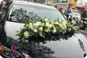 Hoa trên xe (SET25) Hoa xe cưới mầu trắng - Quyến Rũ