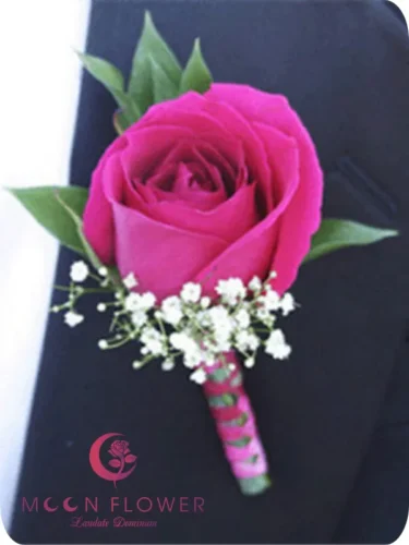 Hoa cài áo chú rể (SET30) Hoa trang trí xe cưới mầu hồng sen- Kết Nối
