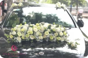 Hoa trên xe (SET31) Hoa xe cưới mầu trắng - Nên Duyên