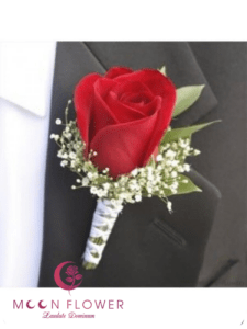 Hoa cài áo đám cưới (SET53) Xe hoa cưới hồng đỏ cam - Niềm Vui Chung