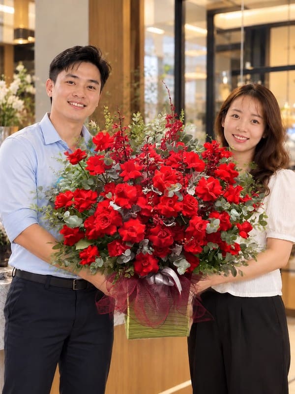 Gio hoa tặng sinh nhật Hạnh PHúc Ngọt NGào đẹp sang chảnh nổi bật