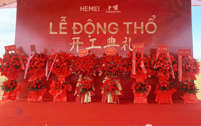 Đặt lẵng hoa chúc mừng hoa Hồng đỏ hồng phát - tài lộc
