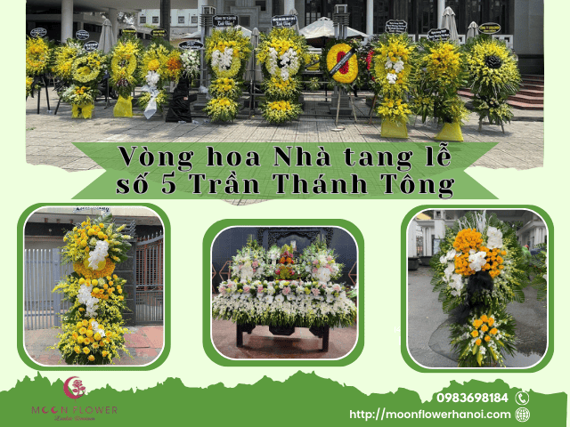 Hình ảnh đặt vòng hoa Nhà tang lễ số 5 Trần Thánh Tông