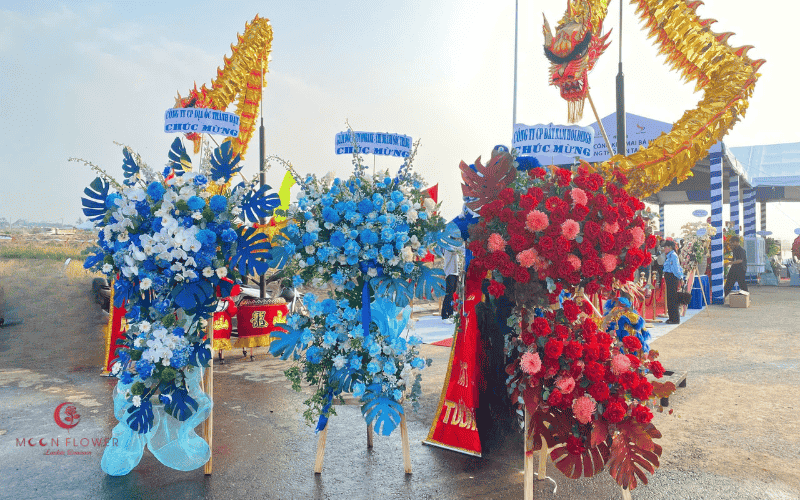 Lẵng hoa chúc mừng lễ khởi công hoa lan Hồ Điệp VIP