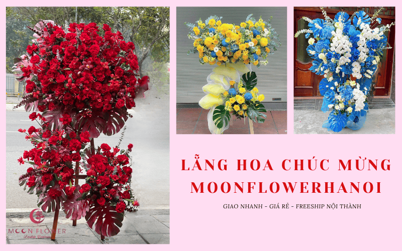 Mẫu lẵng hoa chúc mừng tại Moonflowerhanoi