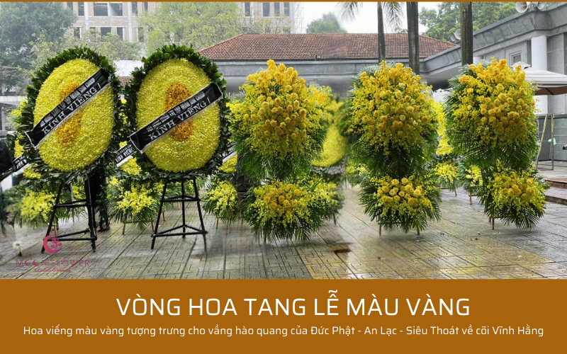 Mẫu vòng hoa tang lễ màu vàng đẹp nhất