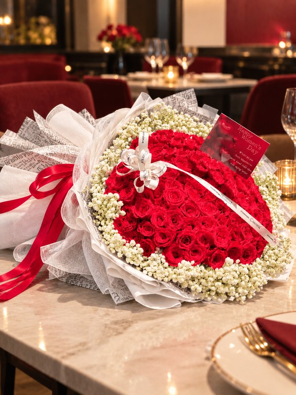 Bó hoa chúc mừng sinh nhật Sweet As You tạo điểm nhấn lãng mạn và tinh tế gửi gắm yêu thương trong không gian hẹn hò ấm cúng