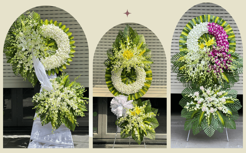 Vòng hoa viếng đám tang xã Hóc Môn