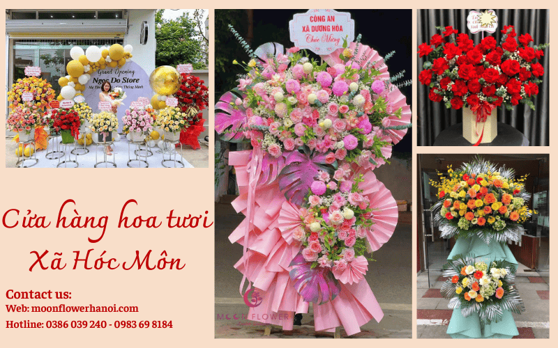 Lẵng hoa đẹp cửa hàng hoa tươi xã Hóc Môn