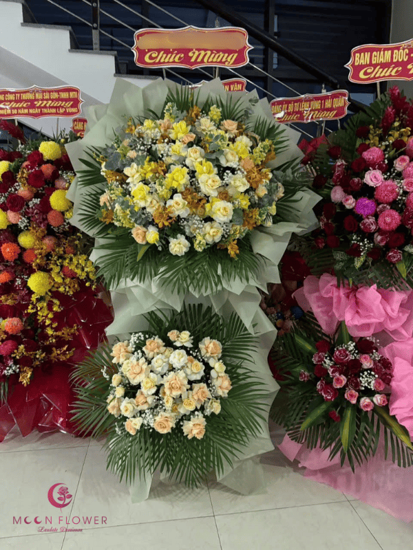 Vòng hoa khai trương - Bước Bứt Phá với tone màu trang nhã