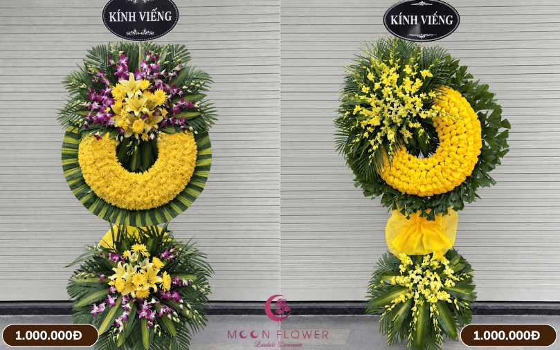 Mẫu vòng hoa cúc vàng anh 2 tầng giá 1.000.000 đ