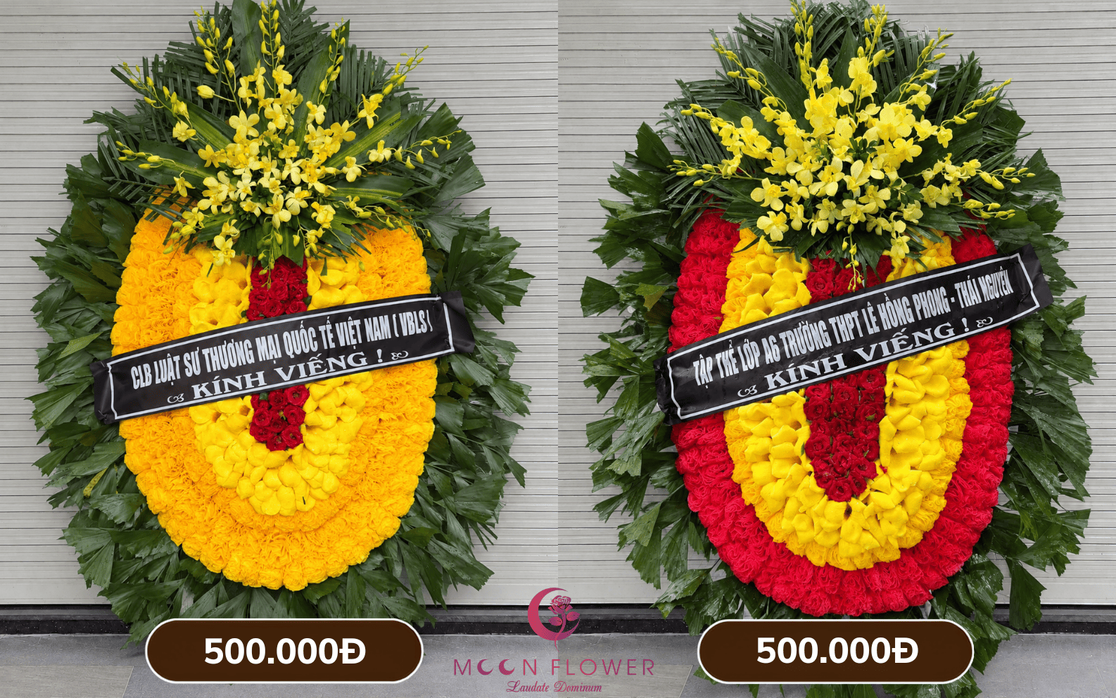 Vòng hoa đám tang tại Cầu Giấy giá 500.000 đ