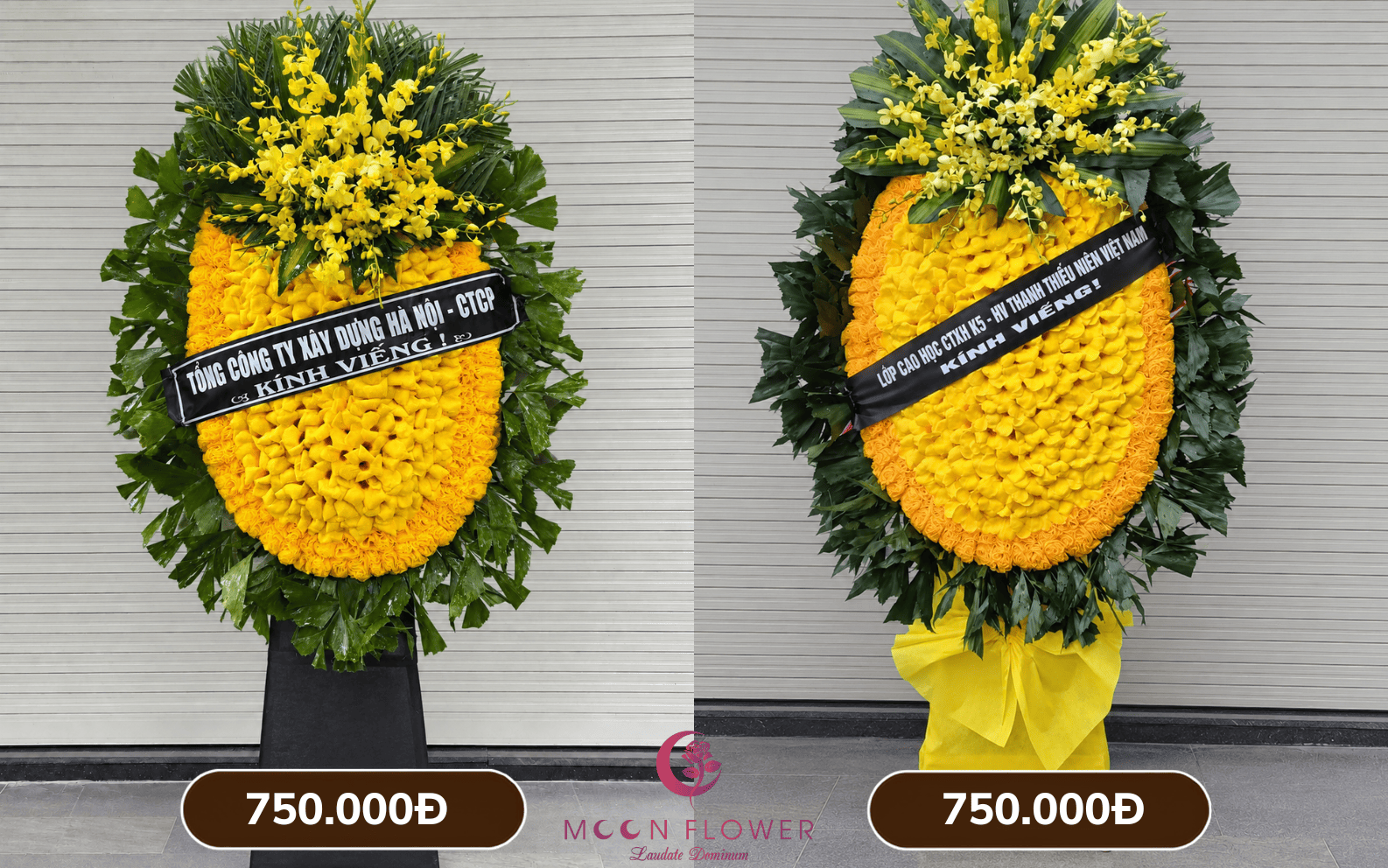Vòng hoa truyền thống màu vàng giá 750.000 đ