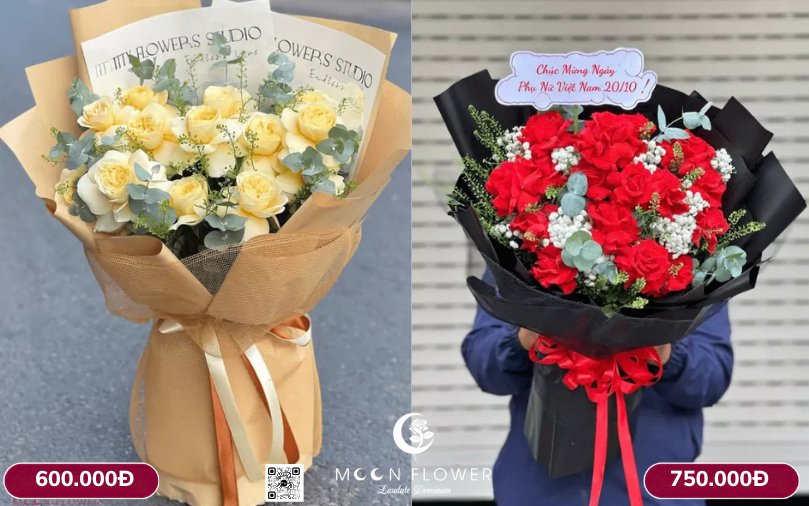 Bó hoa chúc mừng tặng 20 tháng 10 ý nghĩa ngập tràn trân trọng