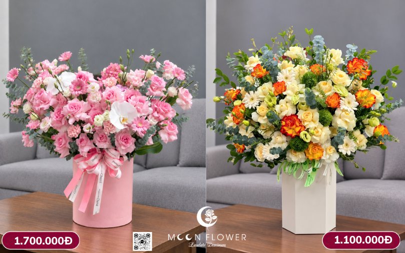 Giỏ hoa chúc mừng 20-10 đẹp thanh lịch gửi tặng bạn bè đối tác